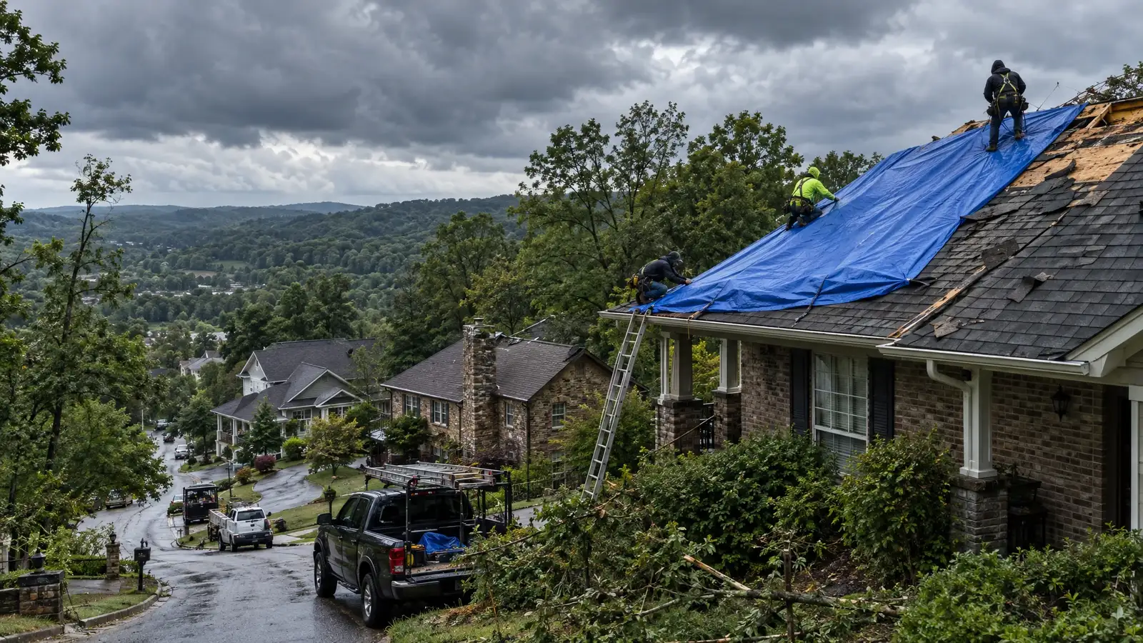 Emergency roofing and tarping in Dickson, Tennessee