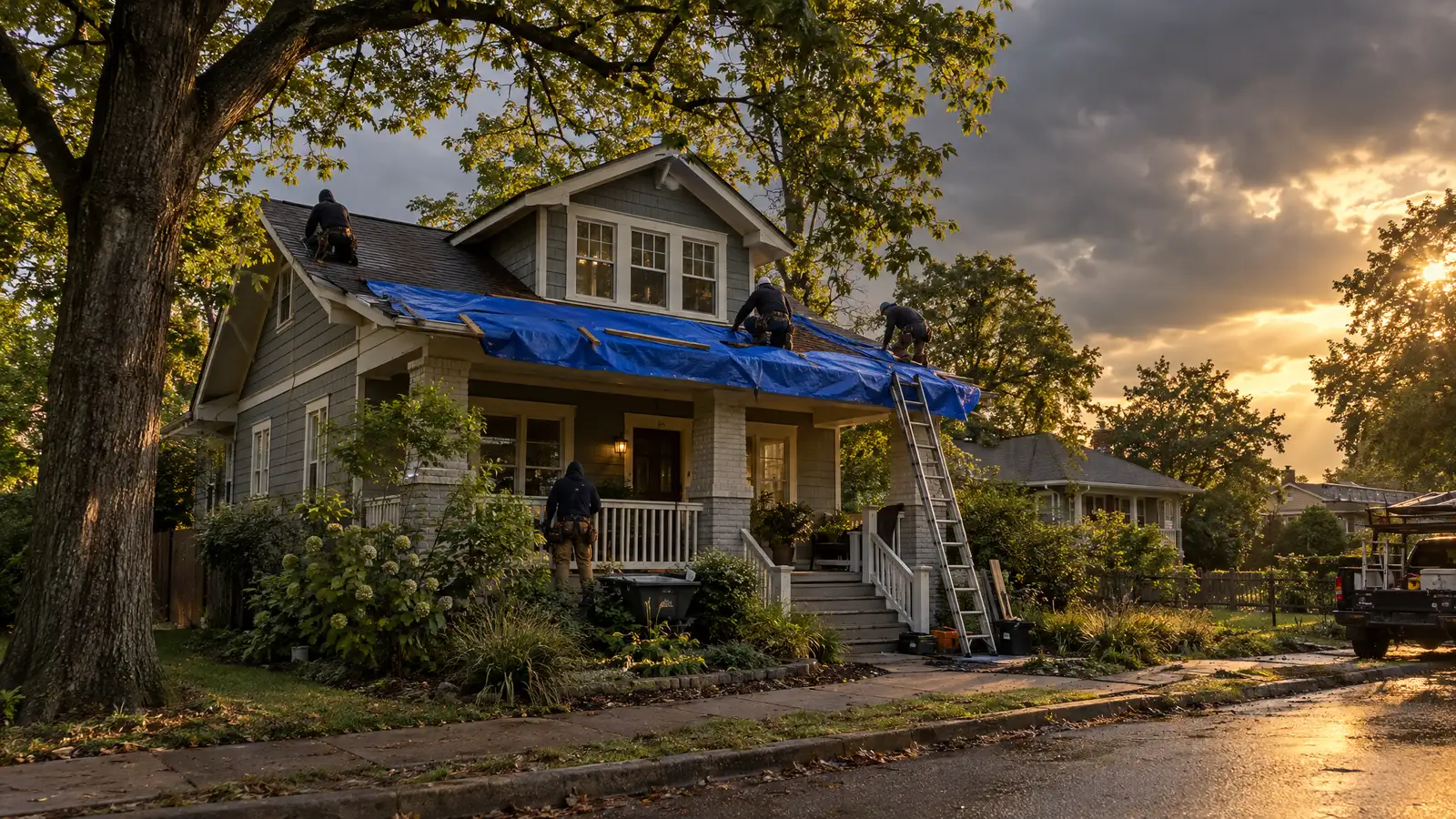 Emergency roofing and tarping in East Nashville, Tennessee