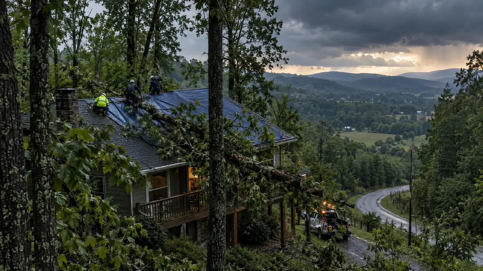 Emergency roofing and tarping in Fairview, Tennessee