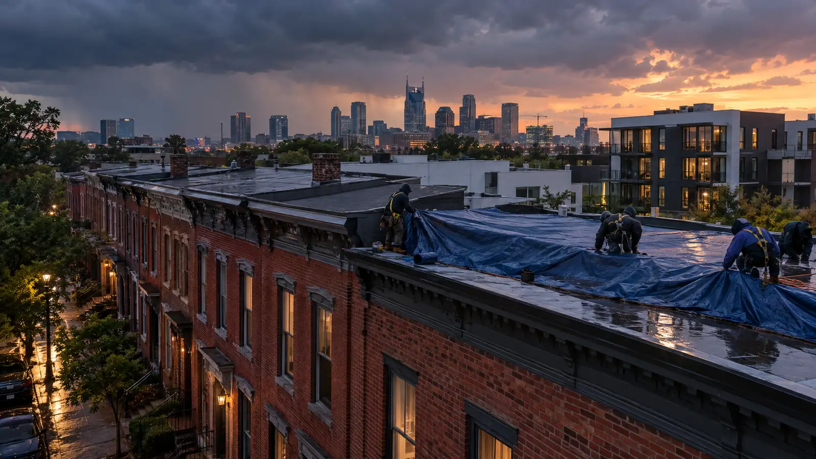 Emergency roofing and tarping in Germantown, Tennessee