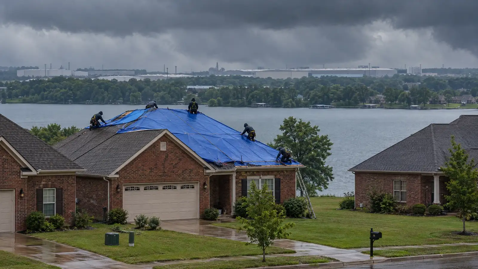 Emergency roofing and tarping in La Vergne, Tennessee