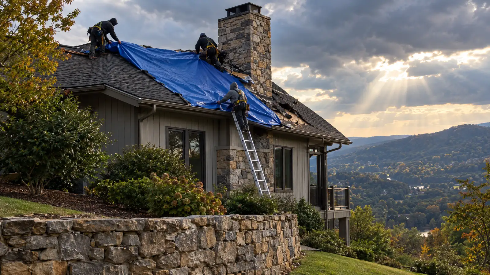 Emergency roofing and tarping in Oak Hill, Tennessee
