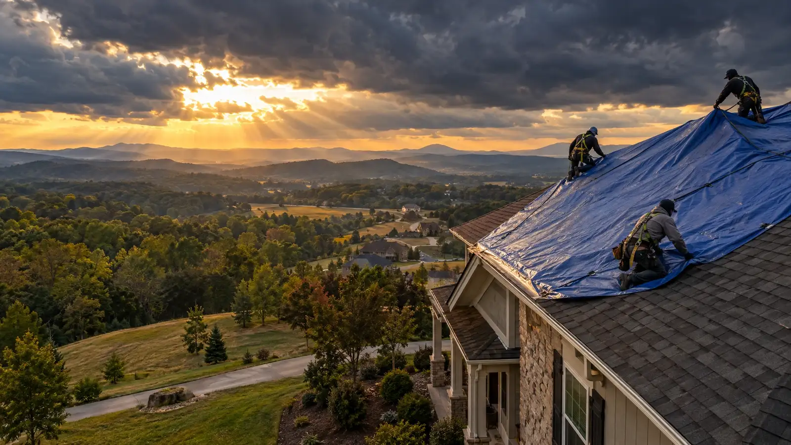 Emergency roofing and tarping in Pleasant View, Tennessee