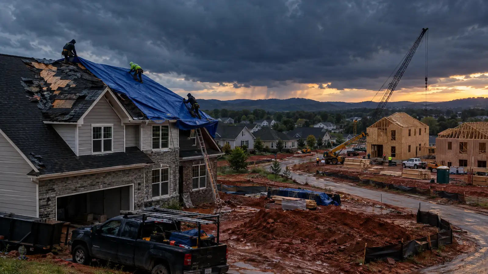 Emergency roofing and tarping in Spring Hill, Tennessee