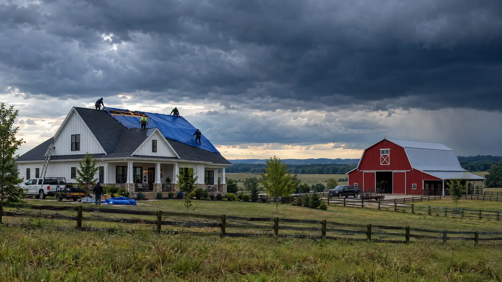 Emergency roofing and tarping in Thompson’s Station, Tennessee