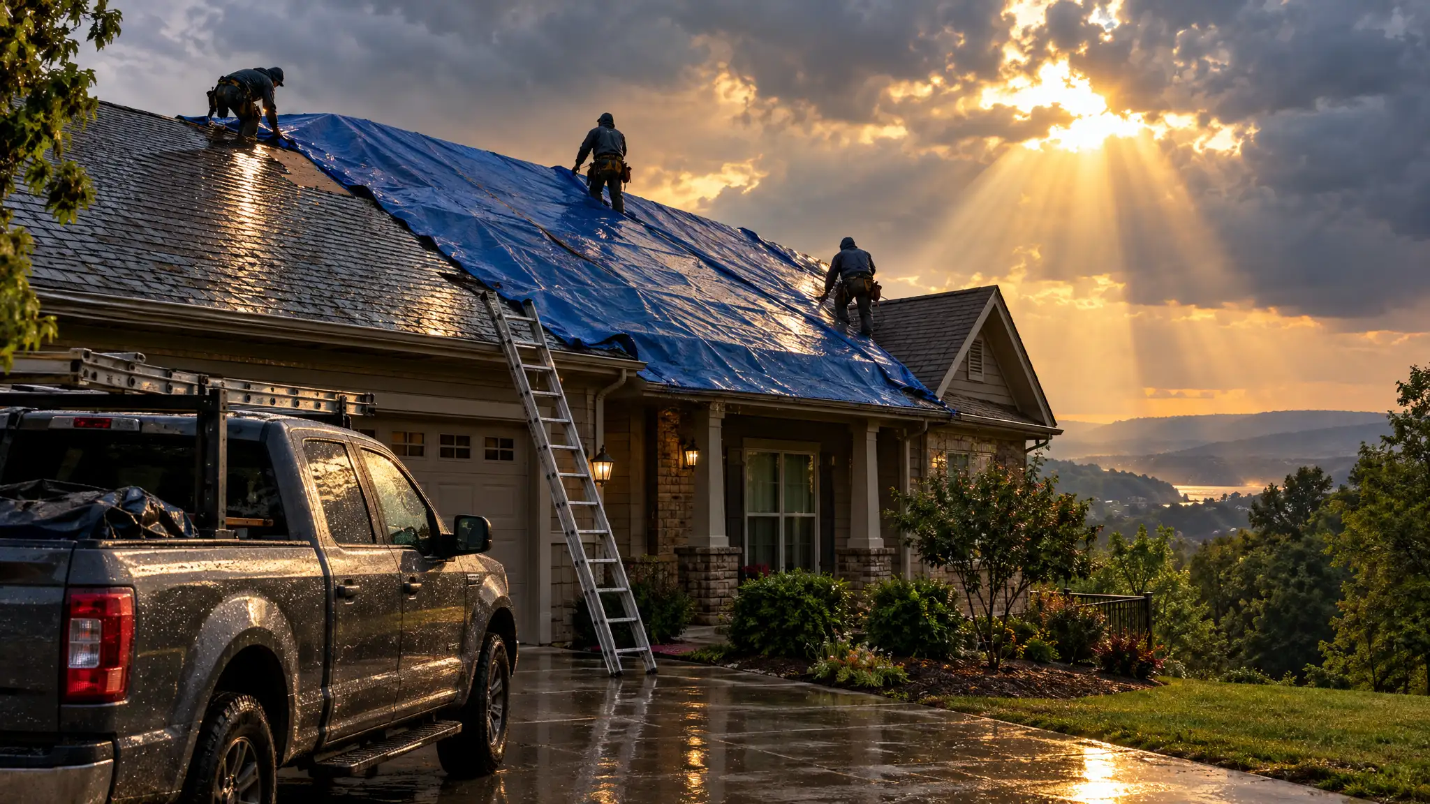 Emergency roofing and storm damage repair in Middle Tennessee