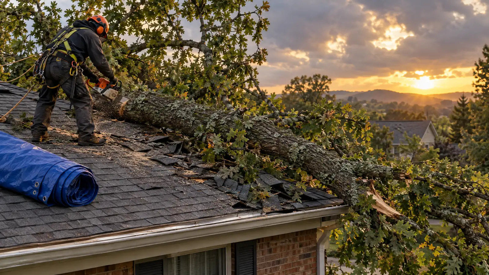 Fallen Tree on Roof Response in Forest Hills