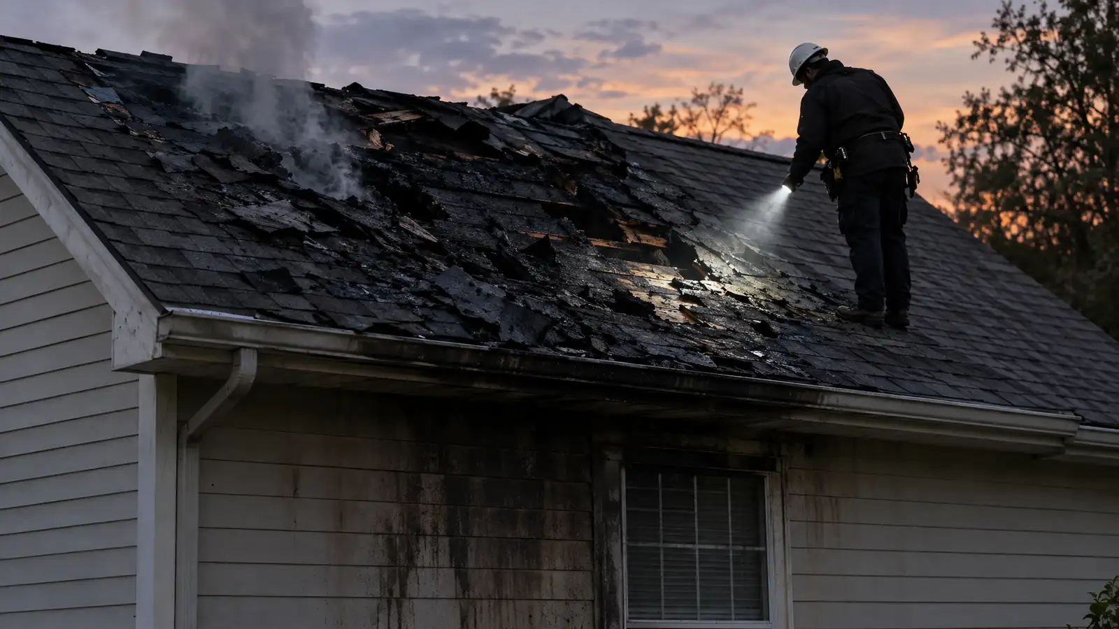Lightning and Fire Damage Roof Repair in Nashville and Middle Tennessee