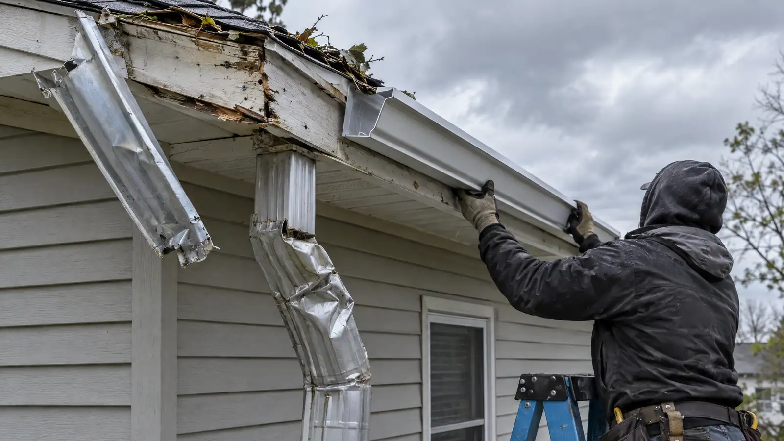 Storm-Damaged Gutter and Fascia Repair in Nashville and Middle Tennessee
